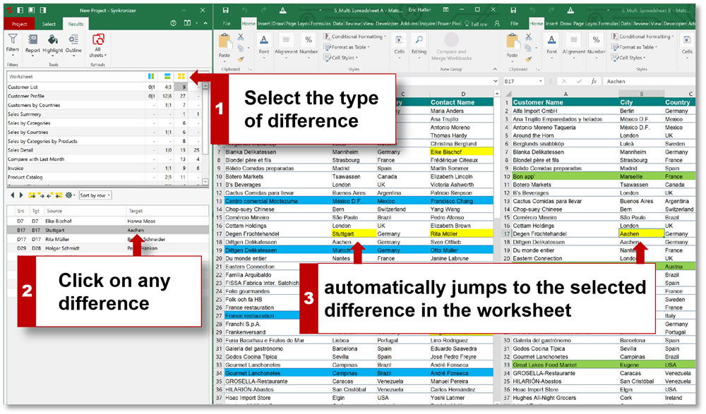 Excel Compare Jump to Difference