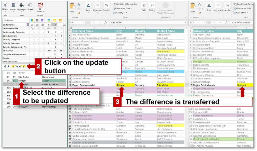 Excel Compare Results Update Differences